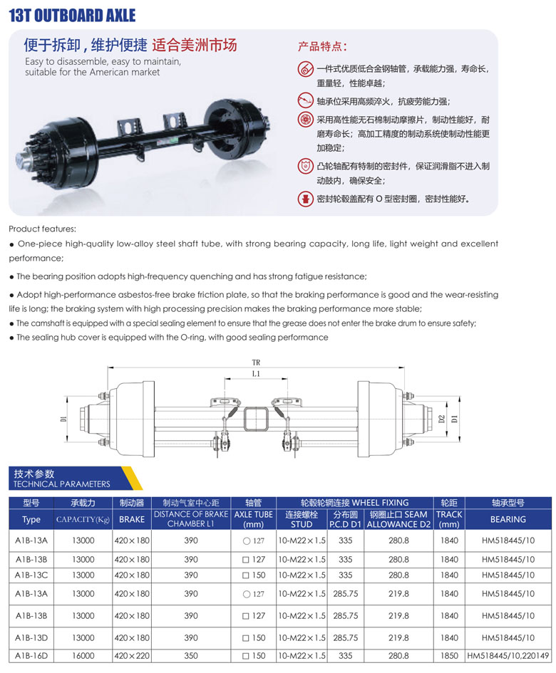 13T外置车桥